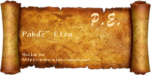 Pakó Elza névjegykártya